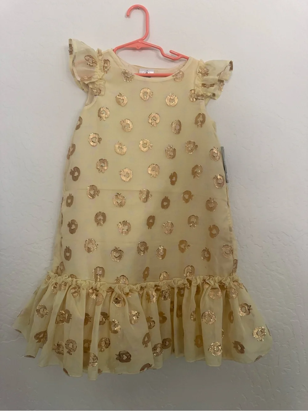 Disney Yellow Dress with Gold Foil Dot Accents